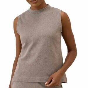 Pact Airplane Mock Neck Shell Organic Cotton Sleeveless Top Sz M NWOT